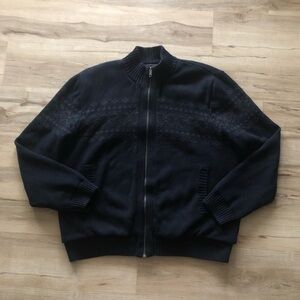 Emanuel Ungaro Men's Dark Zip-Up Sweater